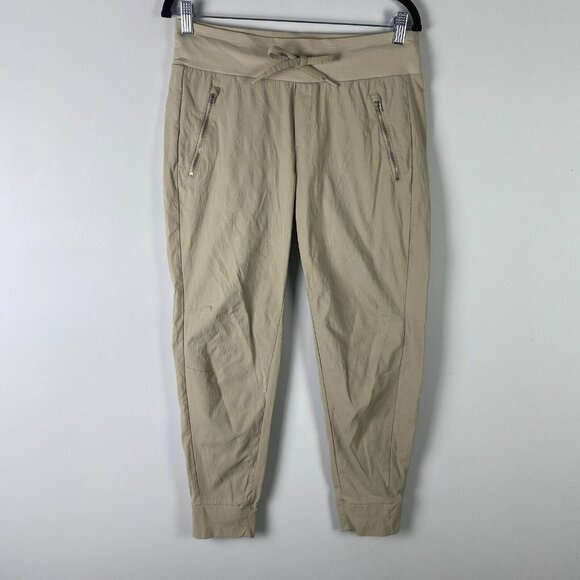 Athleta Pants Trekkie North Jogger Pants Size 6 Tan Ripstop Athleisure Yoga - Picture 1 of 9